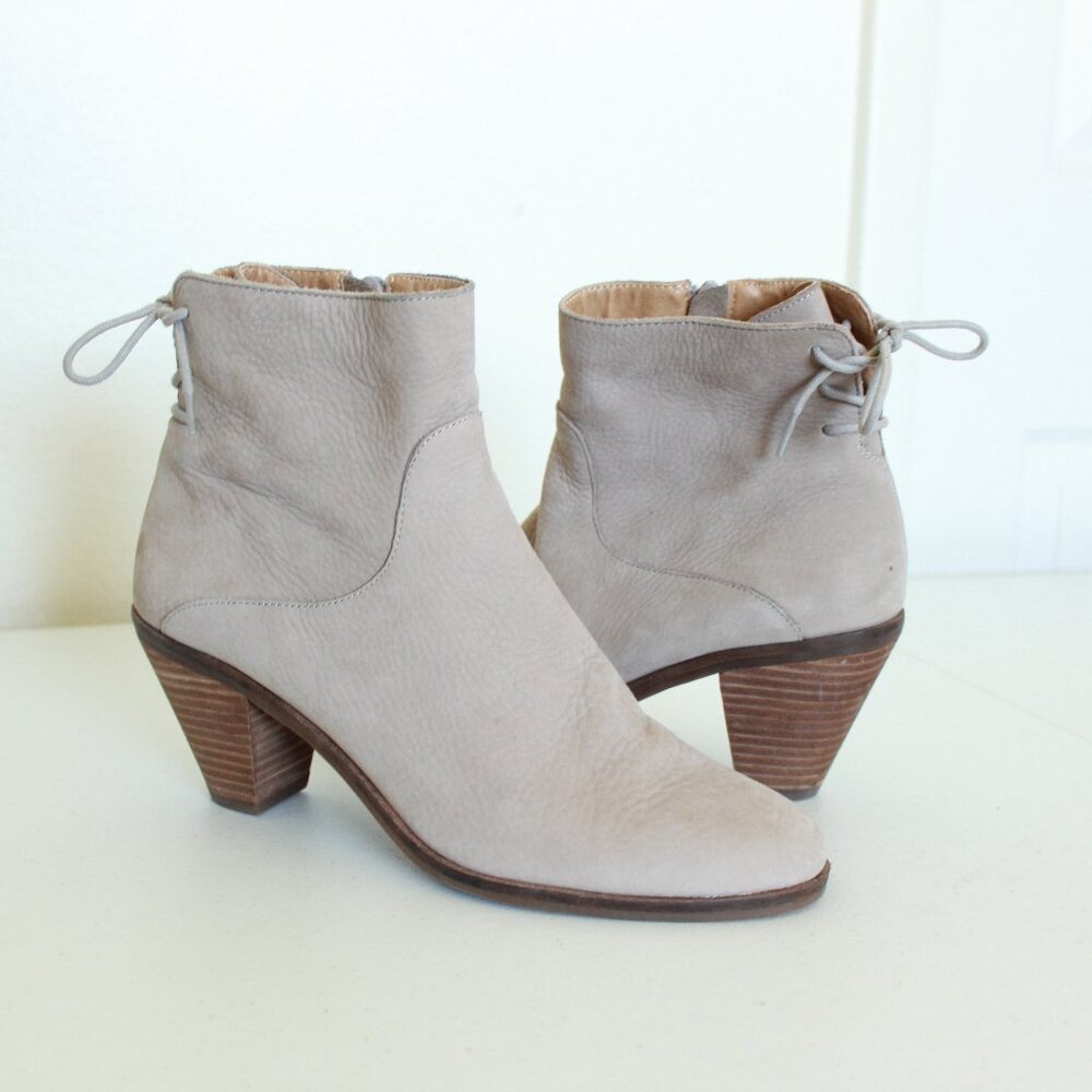 Lucky Brand taupe beige leather ankle boots size 8.5